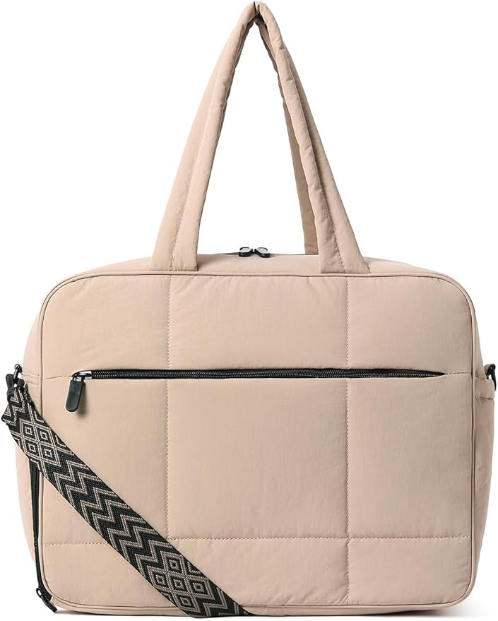Weekender Travel Bag for Women Puffer Tote Bag Carry On Duffle Overnight Bags with Shoe Compartme... | Amazon (US)
