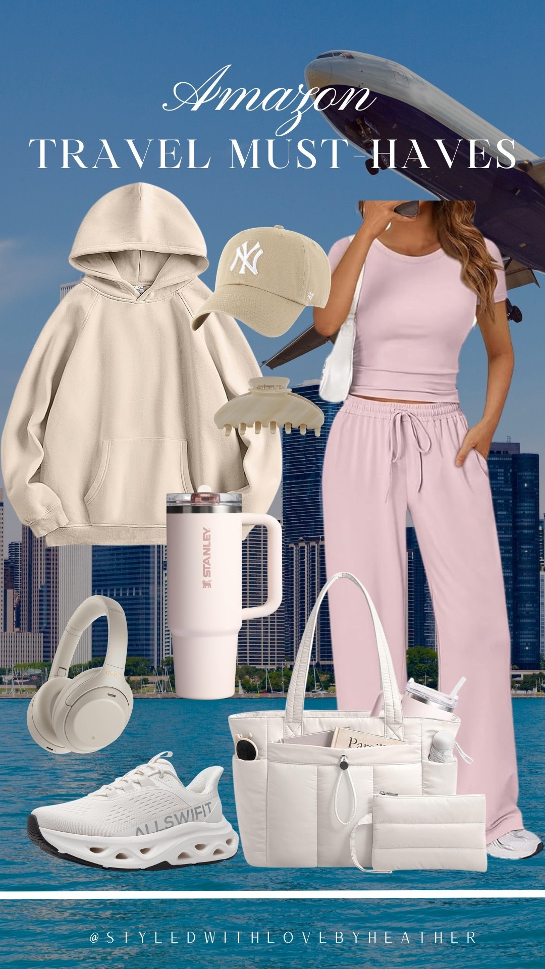 Amazon travel essentials I never fly without ✈️🤍
From the comfiest airport set to the oversized tote that fits literally everything, these are all the little things that make travel days feel so much easier (and cuter) 👏🏼

Linked my favorite cozy airport outfit pieces, travel accessories, comfy sneakers, headphones, and carry-on must haves ✨

#LTKeurope #LTKsummer #LTKbeauty