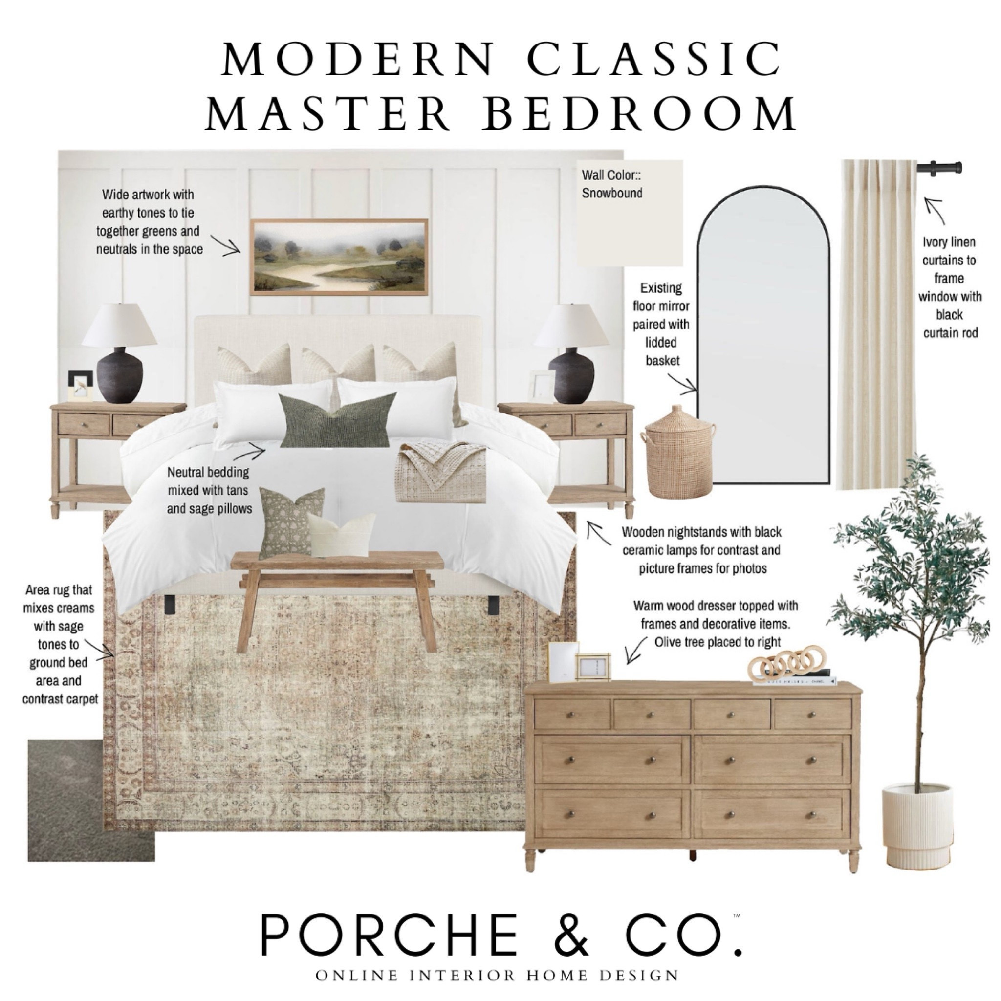 Bedroom inspo, master bedroom mood board, master bedroom design, upholstered bed, wood dresser, Loloi rug, bedroom decor, bedroom
#visionboard #moodboard #porcheandco

#LTKHome #LTKStyleTip
