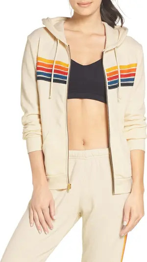 Aviator Nation 5-Stripe Zip Hoodie | Nordstrom | Nordstrom