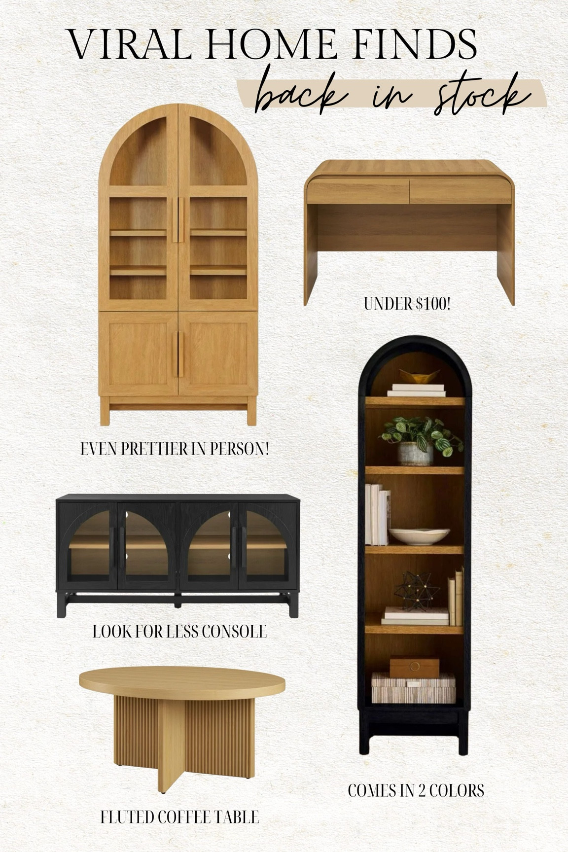 Viral home finds - back in stock!  Been waiting for this restock, these pieces of furniture are all even prettier in person 😍

Home decor, living room furniture, bookshelf, living room shelf, arched cabinet, wood desk, teen desk, kids desk, home office, coffee table, media console, look for less, affordable furniture, kitchen cabinet, Walmart finds, Walmart home, Andrew home, Christine Andrew 

@walmart #WalmartPartner #WalmartHome

#LTKStyleTip #LTKHome #LTKFindsUnder100