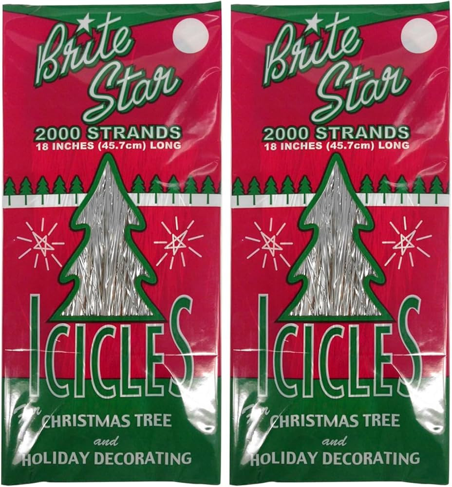 Brite Star 2000 Strands 18 inch Icicles, Silver (Set of 2) | Amazon (US)