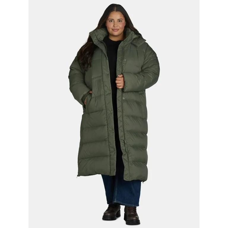Ozark Trail Women's and Women's Plus Long Hooded Responsible Down Filled Parka, Sizes XS-3X | Walmart (US)