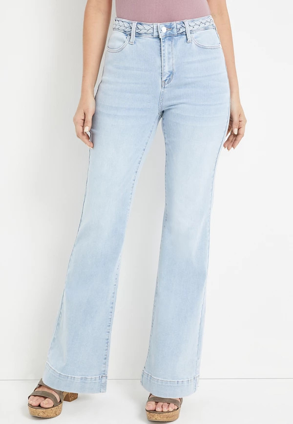 Judy Blue® High Rise Braided Waist Wide Leg Jean | Maurices