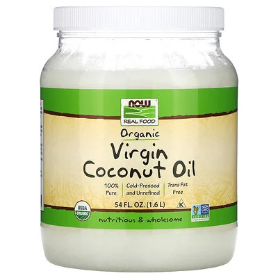 NOW Foods, Real Food, Organic Virgin Coconut Oil, 54 fl oz (1.6 L) | iHerb