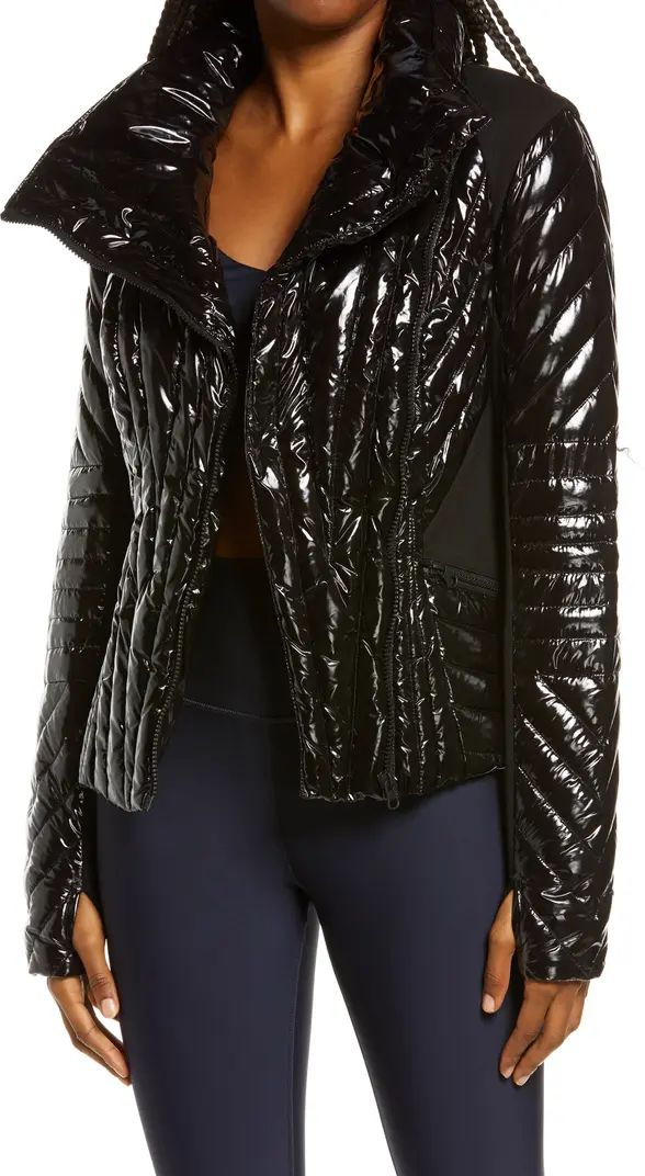 Blanc Noir Hooded Motion Panel Quilted Down Jacket | Nordstrom | Nordstrom