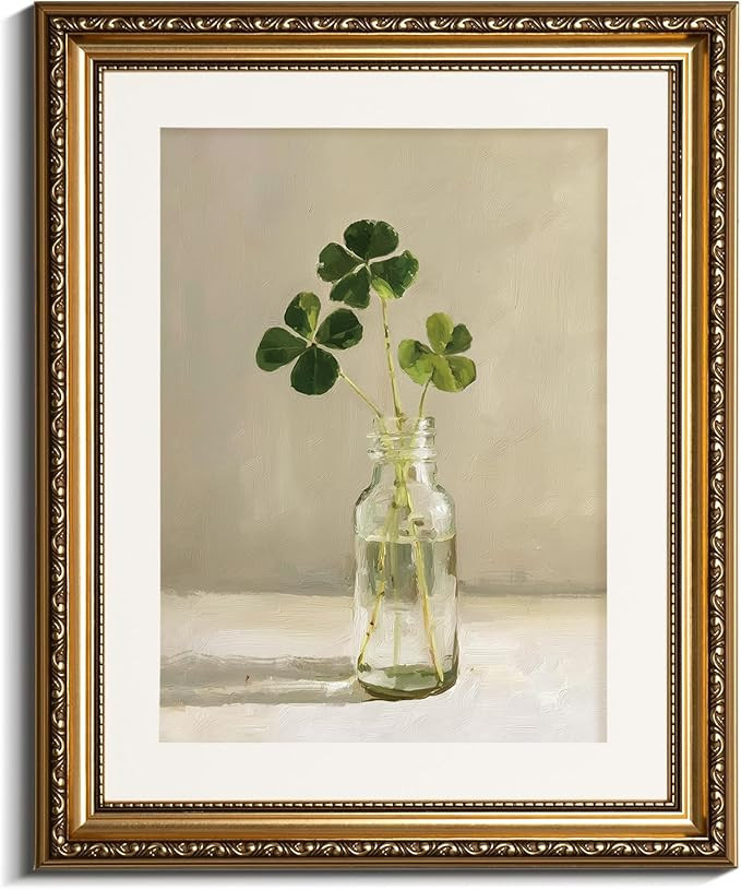 InSimSea Golden Framed Wall Art for Living Room, Classic Still Life Art, Nature Inspired Decor fo... | Amazon (US)