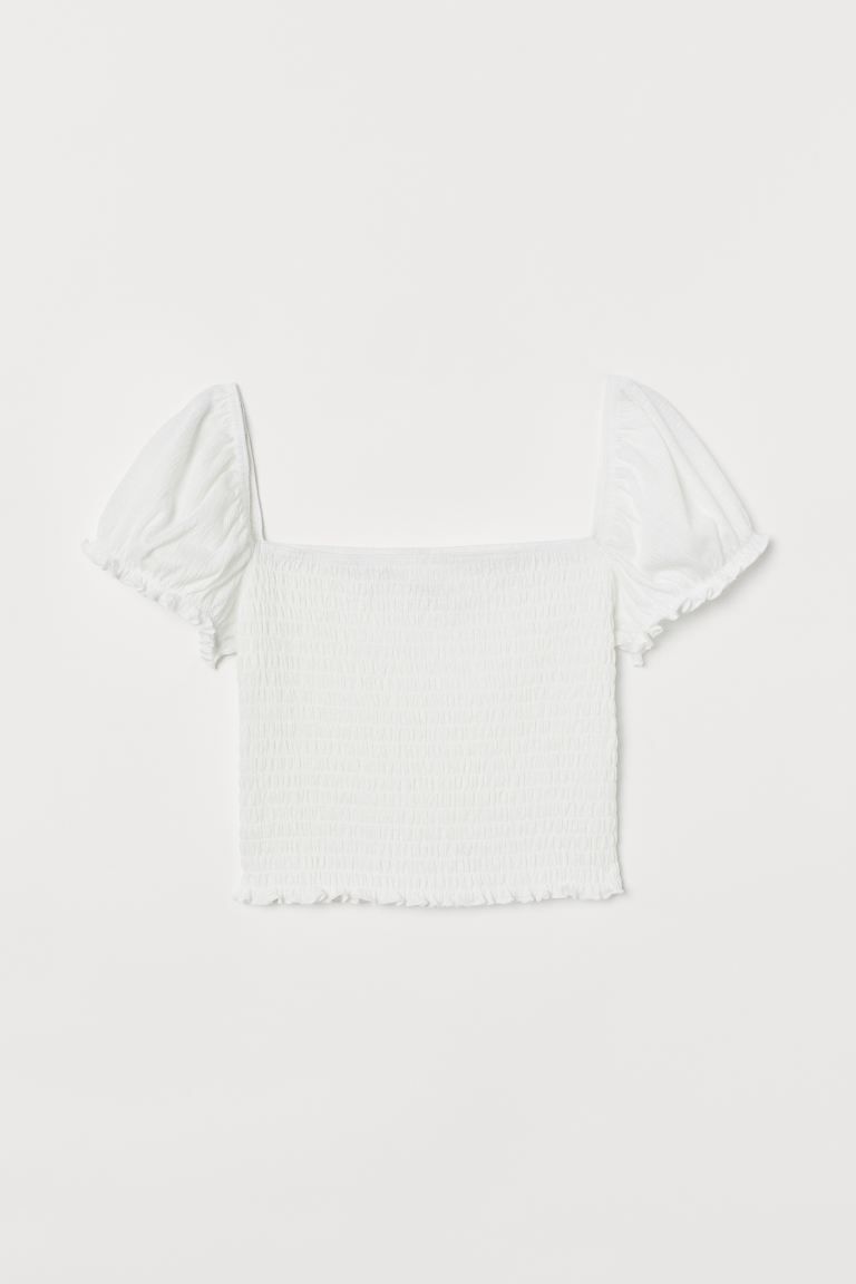Smocked cropped top | H&M (UK, MY, IN, SG, PH, TW, HK)