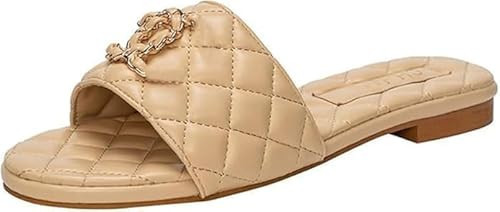 Women's Sandals Casual Modern Flat Sandals Comfort Slip On Leather Sandals 42 | Amazon (US)