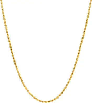 CANDELA JEWELRY 10K Yellow Gold 15" Twisted Rope Chain Necklace | Nordstromrack | Nordstrom Rack