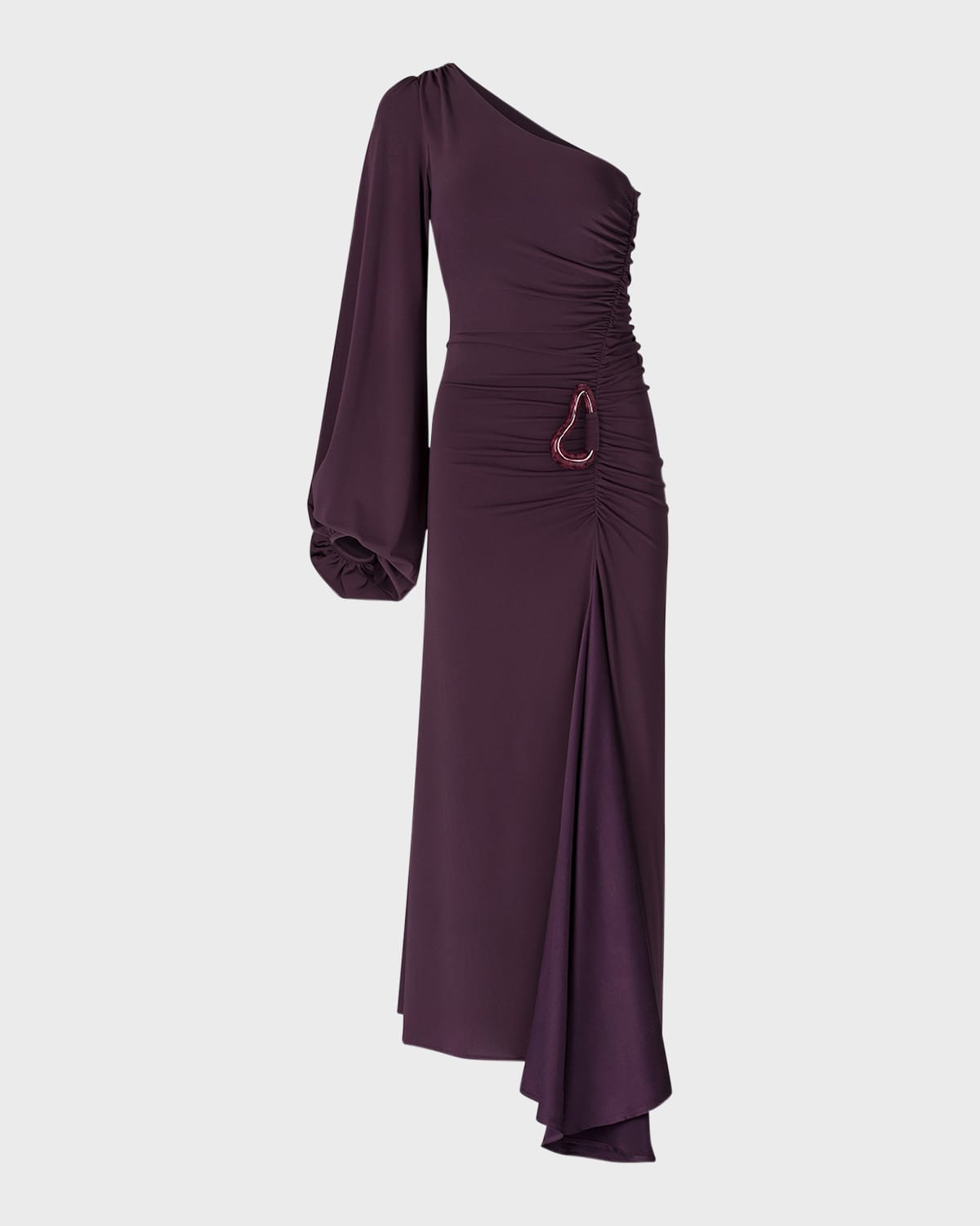 Mel One-Shoulder Ruched Midi Dress | Neiman Marcus