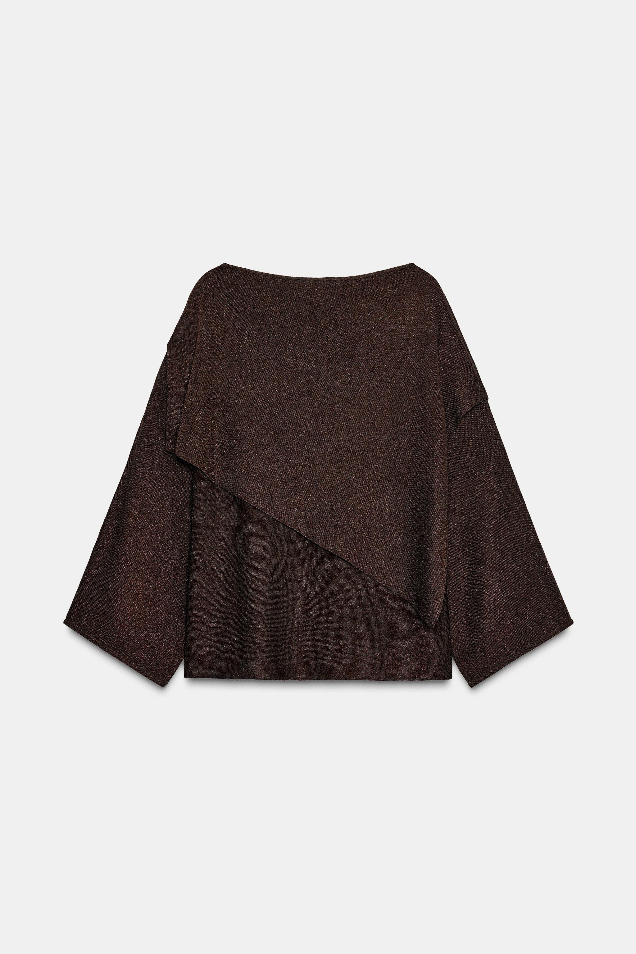 METALLIC THREAD CAPE JUMPER | Zara US