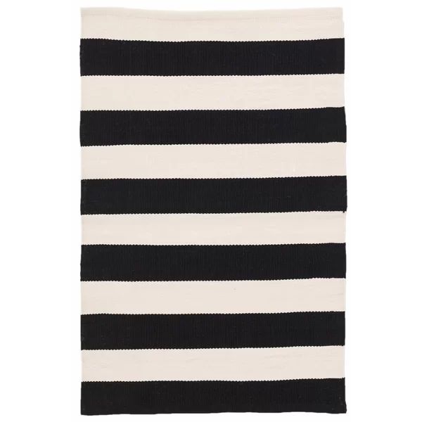 Catamaran Handmade Dhurrie Black/Ivory Indoor/Outdoor Rug | Wayfair North America