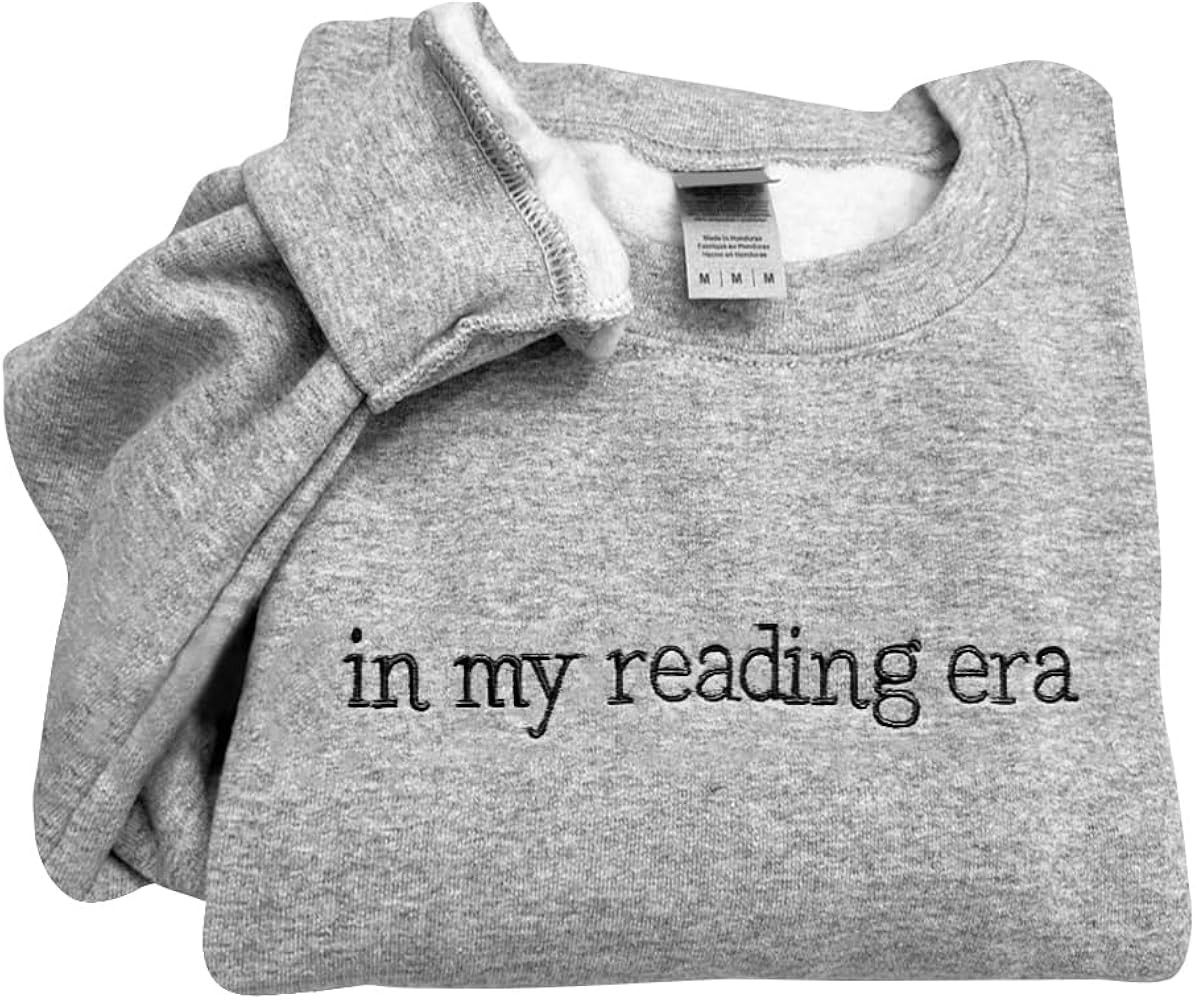 Daty Embroidered Book Lover Sweatshirt, Reading Sweatshirt, Gift for Book Lovers | Amazon (US)