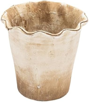 Creative Co-Op Terra-Cotta Planter with Ruffled Edge, Distressed Natural Finish | Amazon (US)