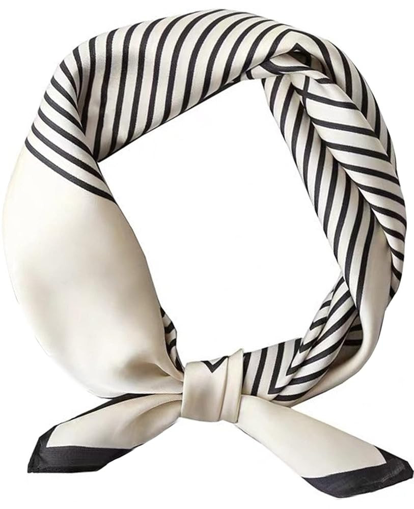 kcctoo 27.5" Mulberry Silk Feeling Head Scarf Women's Fashion Square Neck Satin Scarfs for Bag Ha... | Amazon (US)