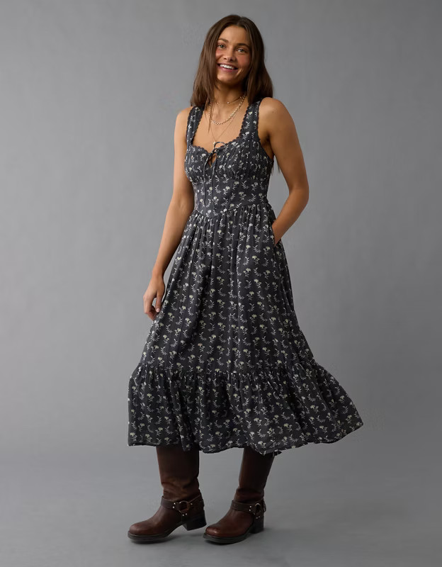 AE Corset Midi Dress | American Eagle Outfitters (US & CA)