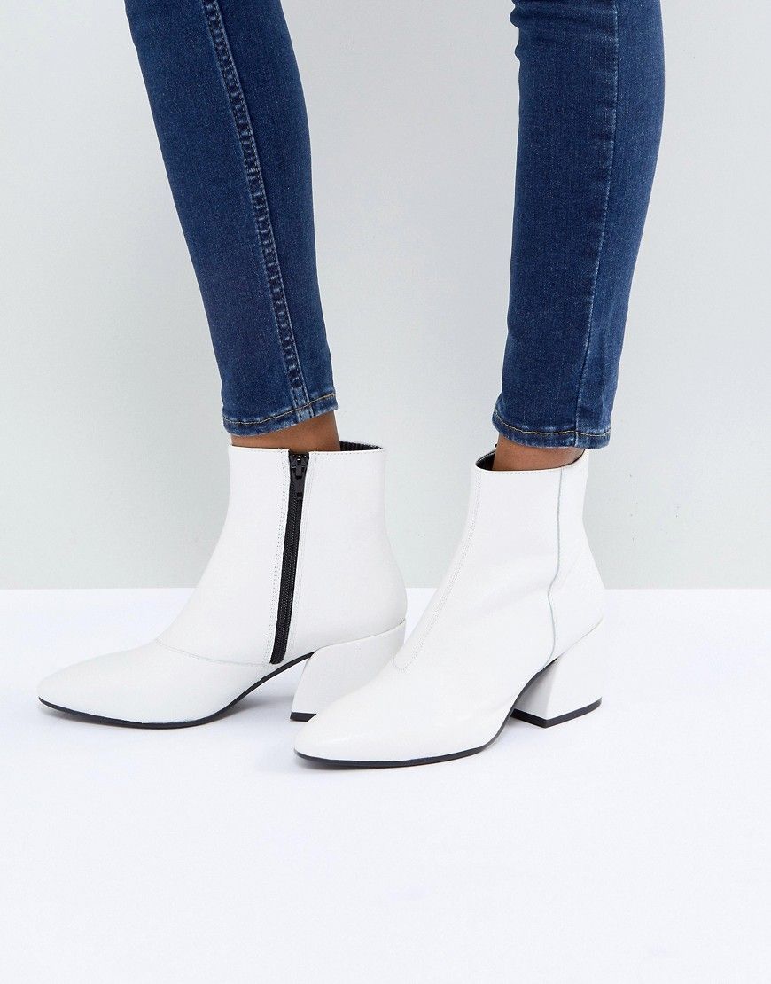 Vagabond Olivia White Leather Ankle Boot - White | ASOS US