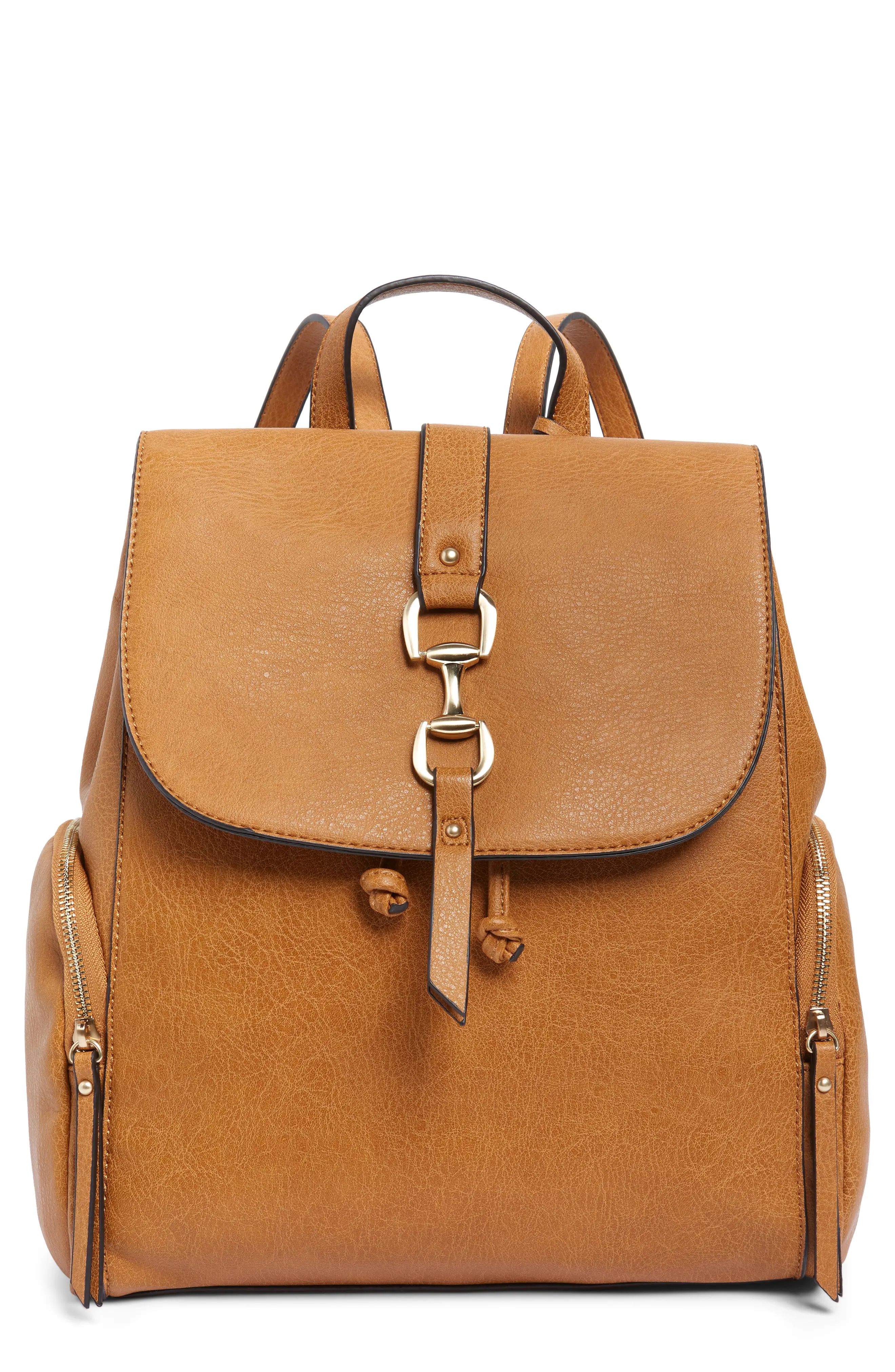Sole Society Marah Faux Leather Backpack - Brown | Nordstrom