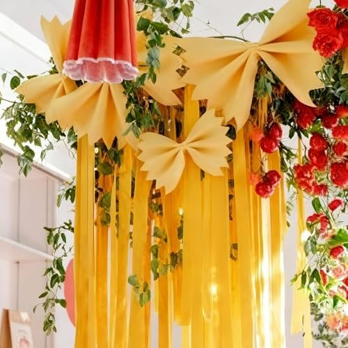 SATINIOR 18 Pcs DIY Pasta Party Decorations Italian Food Themed Yellow Streamer DIY Craft Pasta N... | Amazon (US)
