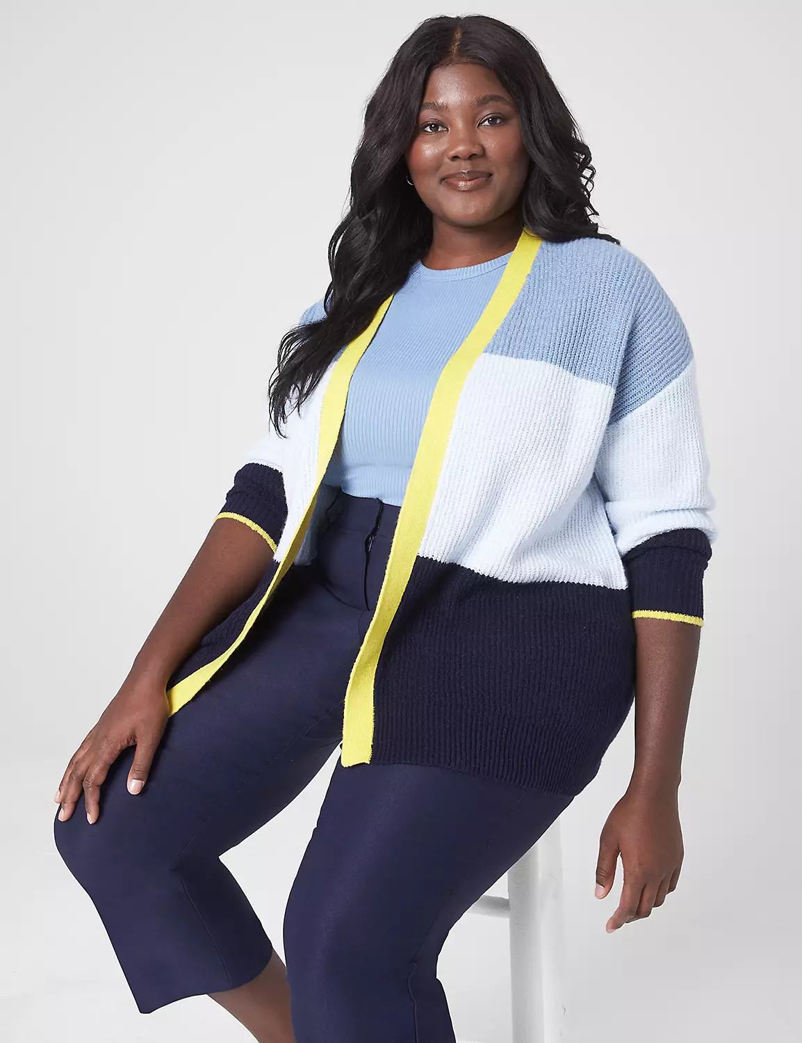 Classic Open-Front Stripe Cardigan | LaneBryant | Lane Bryant (US)