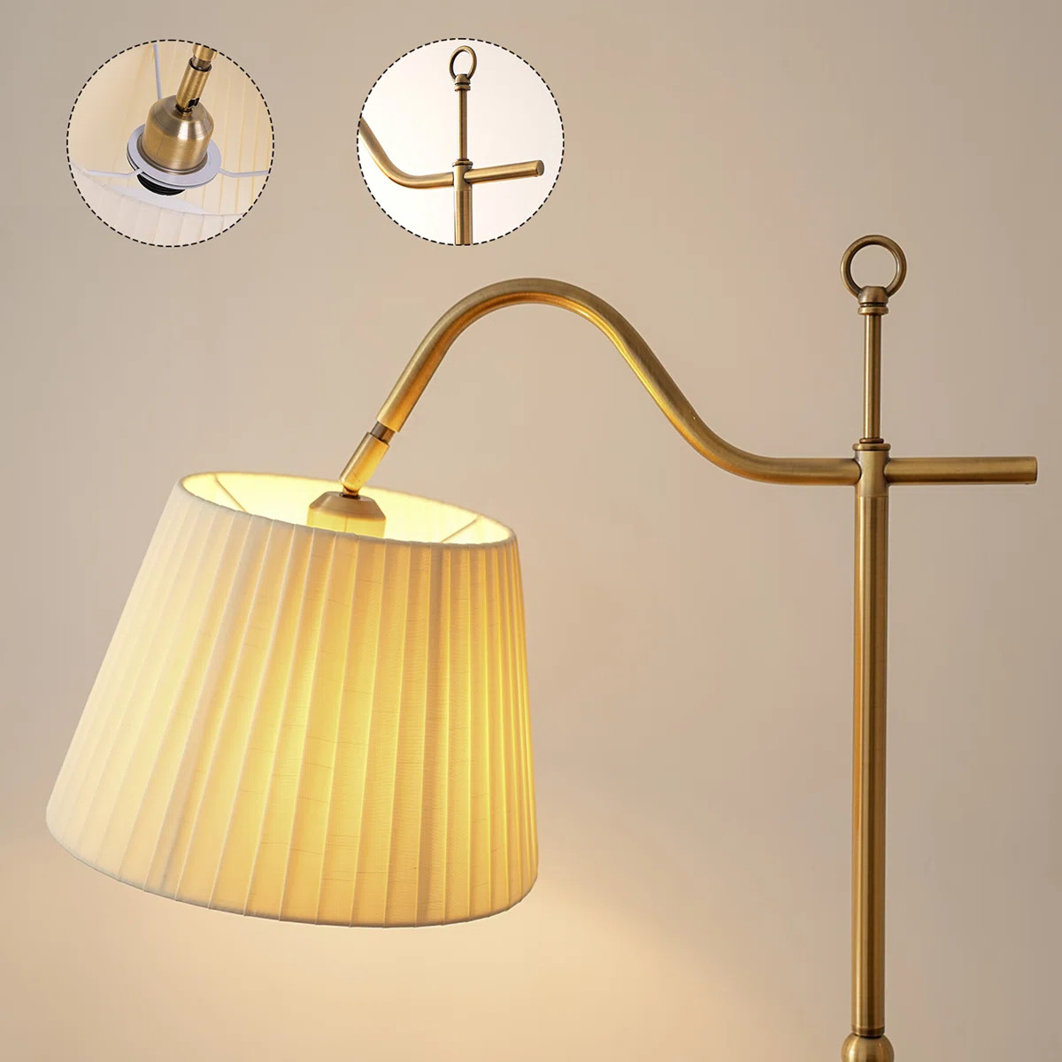 Maraia 62.2'' Golden Arched Floor Lamp | Wayfair North America