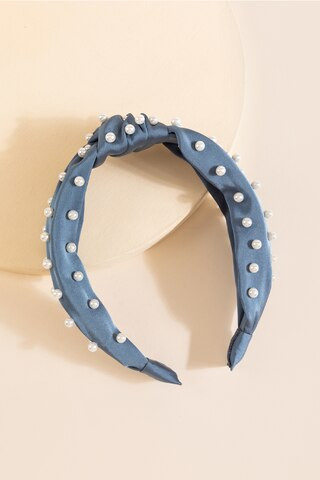 Women's Trudy Satin Pearl Top Knot Headband in Blue by Francesca's - Size: One Size | Francesca's