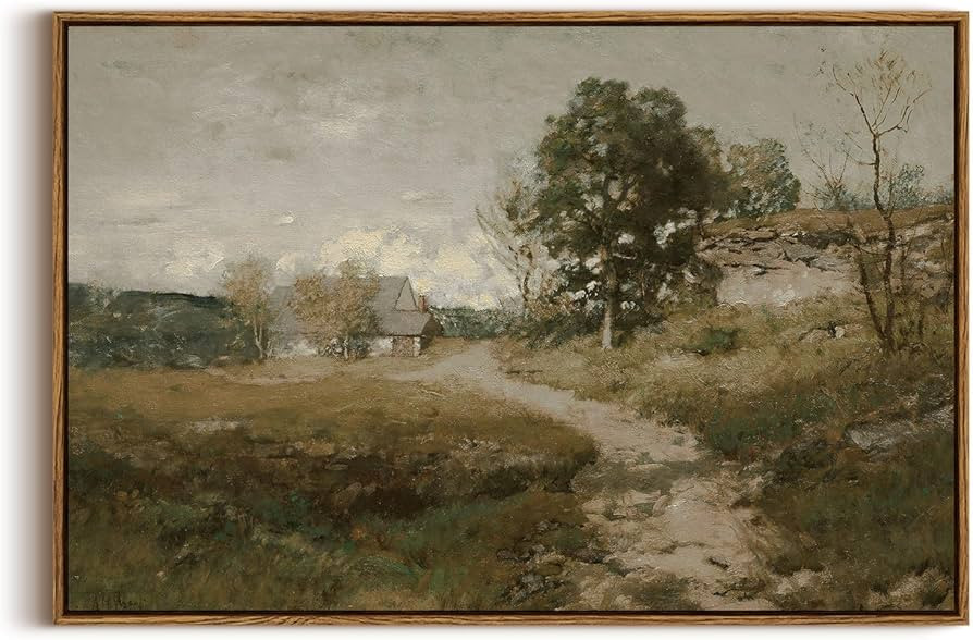 InSimSea Framed Canvas Wall Art Vintage Decor, Home Decor Vintage Countryside Landscape Farmhouse... | Amazon (US)