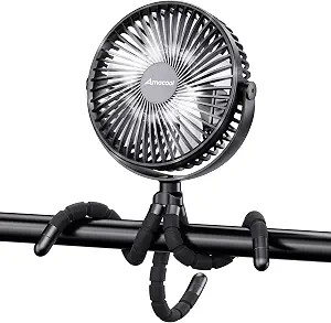 AMACOOL 10000mAh 7 inch Battery Operated Clip on Fan Rotatable USB Fan for Baby Stroller Outdoor ... | Amazon (US)