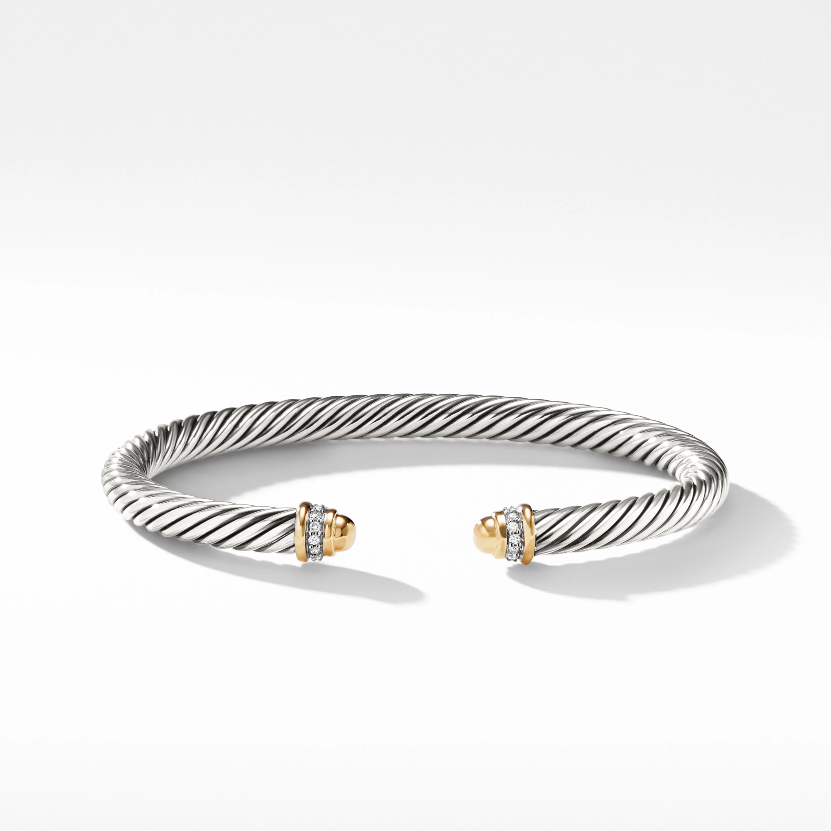 Cable Classics Bracelet with 18K Yellow Gold Domes and Pavé Diamonds | David Yurman