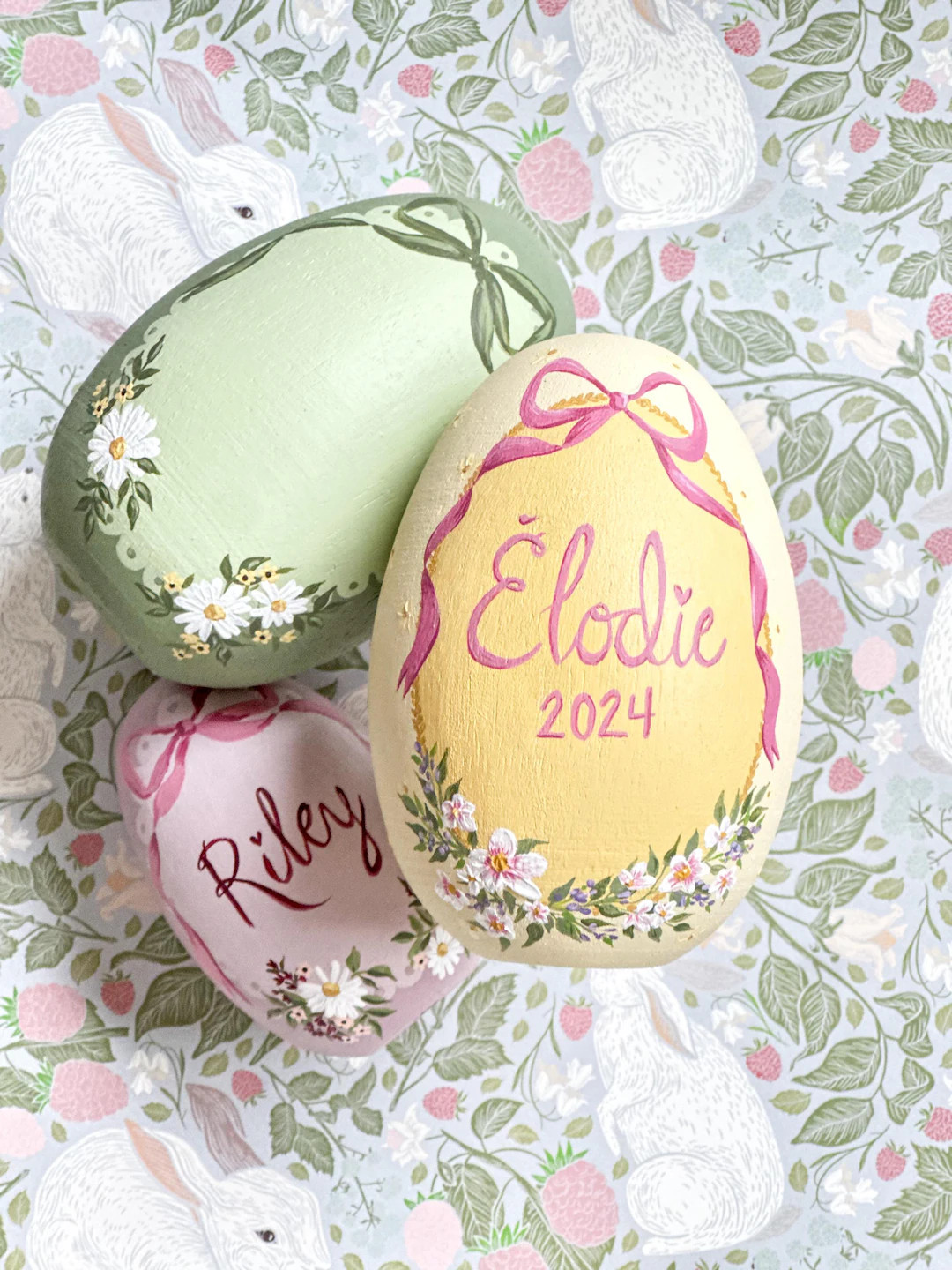 Hand-painted GOOSE-SIZED Monogrammed Easter Eggs - Etsy | Etsy (US)