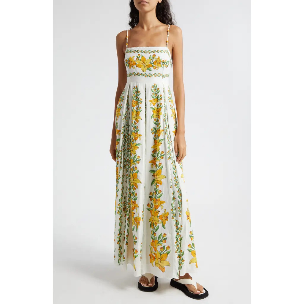 FARM Rio Tropical Lightness Cotton Sundress in Off-White at Nordstrom, Size Small | Nordstrom