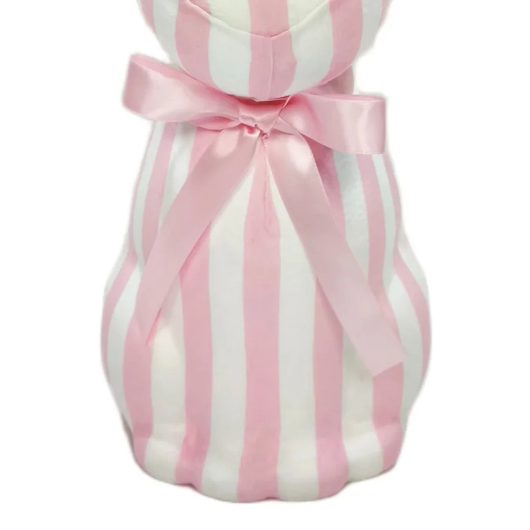 Striped Bunny Tabletop Decoration, Pink and White, 16", Easter by Way To Celebrate | Walmart (US)