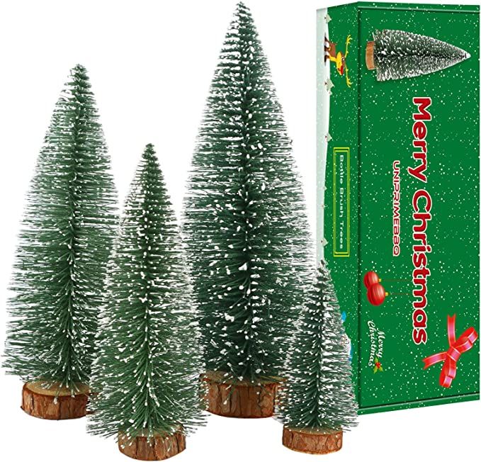 Mini Christmas Tree, Small Pine Tree with Wooden Bases for Xmas Holiday Party Home Tabletop Tree ... | Amazon (US)