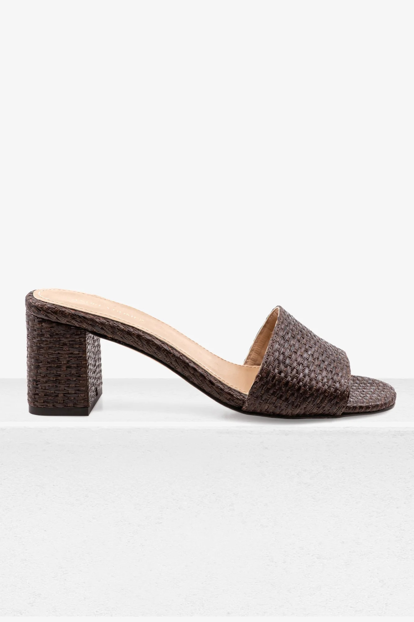 Claudia Brown Raffia Mule | COUPER