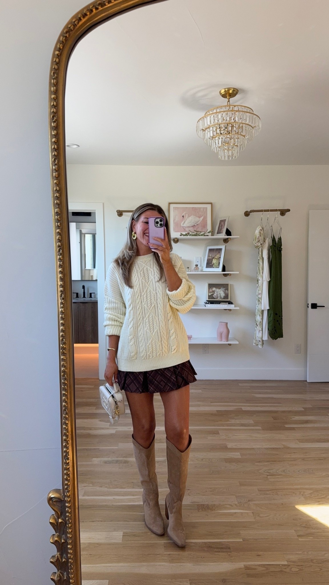 Walmart plaid skirt and chunky cream sweater with boots styled for fall 

Wearing a small skort and medium sweater

Fall outfits
Plaid skort
Chunky sweaters
Fall transitional
Date night
Game day
Coffee date
Pumpkin patch

#LTKFindsUnder50 #LTKSeasonal #LTKStyleTip