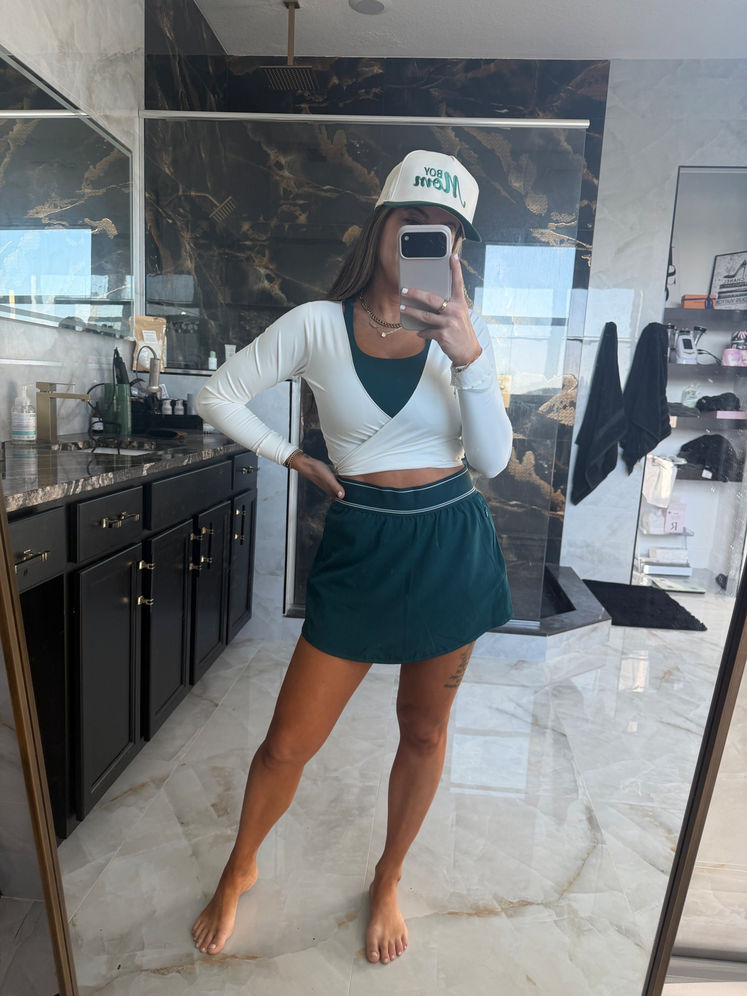 Alo inspired look 
Walmart finds 
Skirt 
Without fit 
Wrap Tops 
Trending fashion 

#LTKfitnessgoals #LTKootd