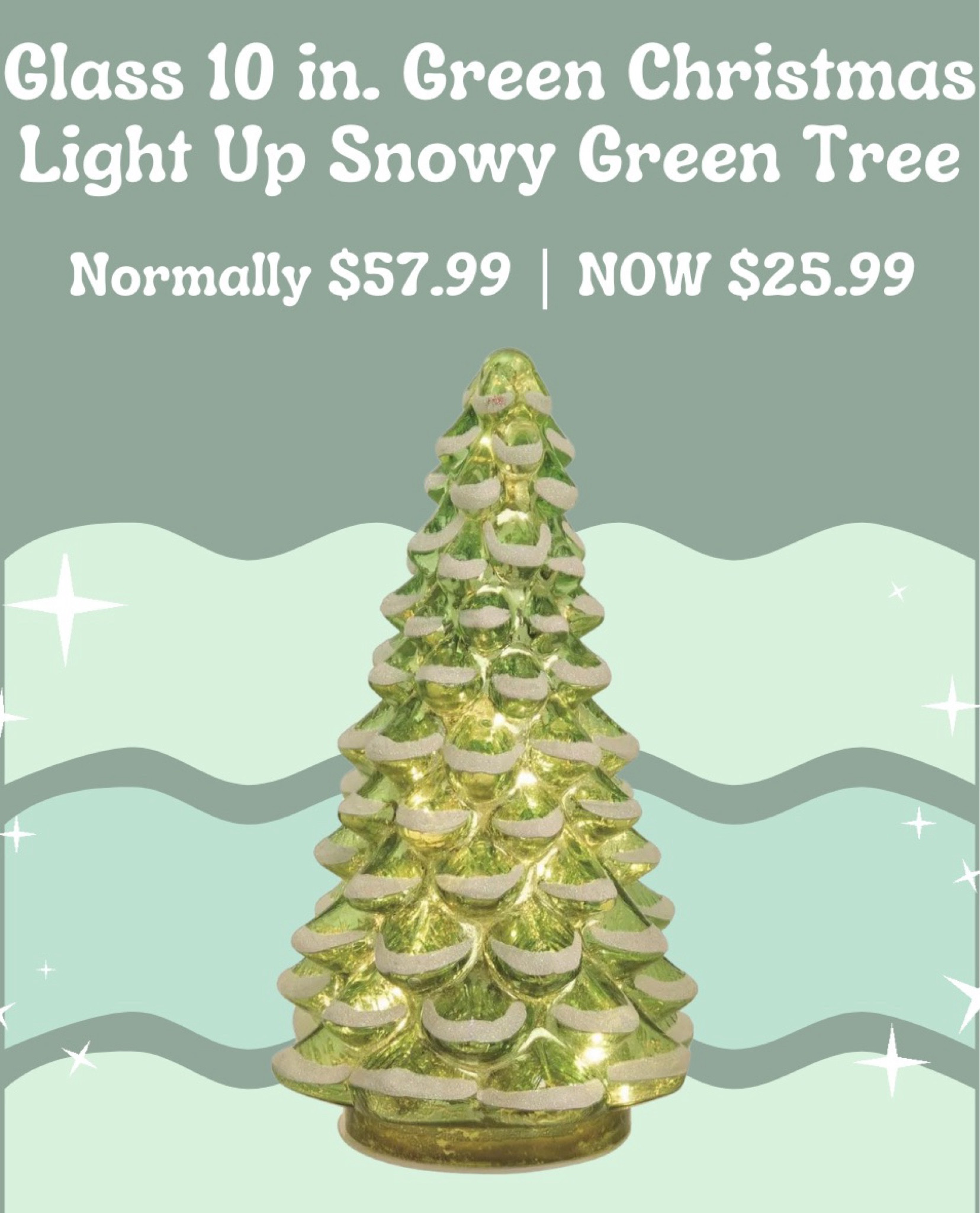 So I was looking for a good deal on glass trees for you guys and I found this adorable light up snowy green tree! 

It’s on sale today! 

#LTKHome #LTKFindsUnder50 #LTKSeasonal