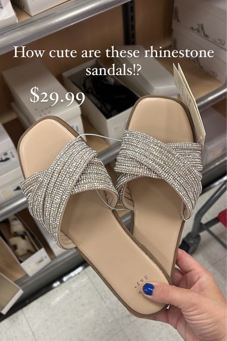 Rhinestone summer sandals 

#LTKshoecrush #LTKfindsunder50