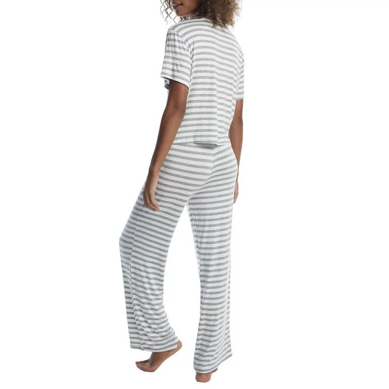 Honeydew Intimates Womens Striped All American Knit Pajama Set Style-33982-IVORY | Walmart (US)