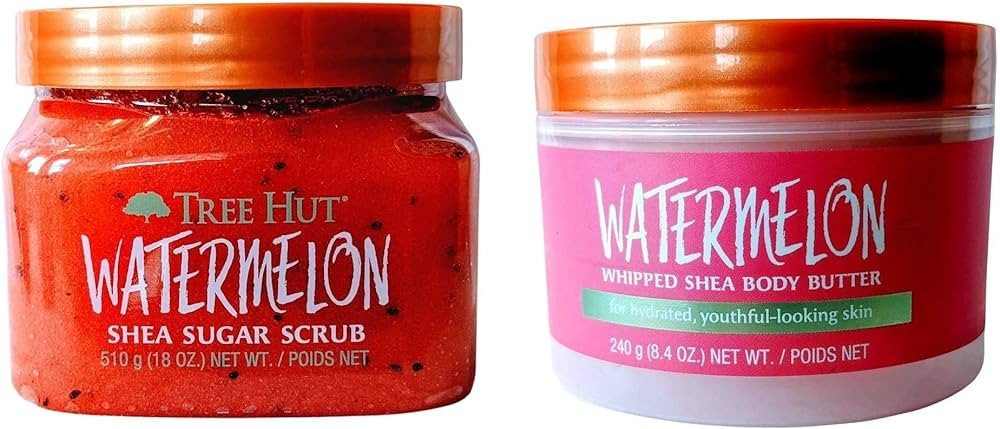 Tree Hut Radiant Skin Watermelon Shea Sugar Scrub Bundled With Watermelon Whipped Shea Body Butte... | Amazon (US)