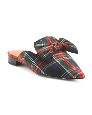 Plaid Picadeli Bow Mules | TJ Maxx