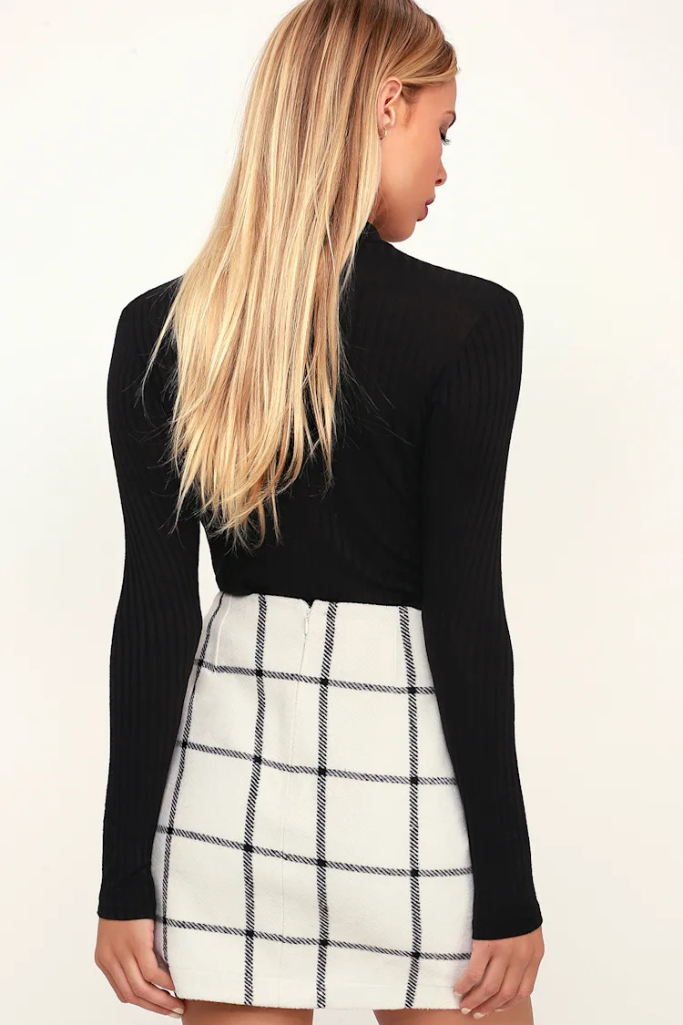 Spence White Plaid Mini Skirt | Lulus (US)