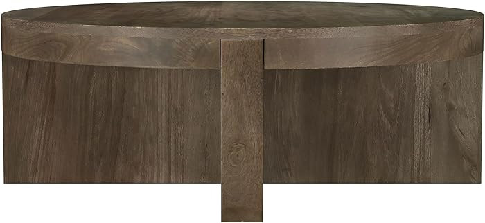 Coaster Home Furnishings - Kinkaid - Mango Wood - Round Coffee Table with Intersecting Base, Thic... | Amazon (US)
