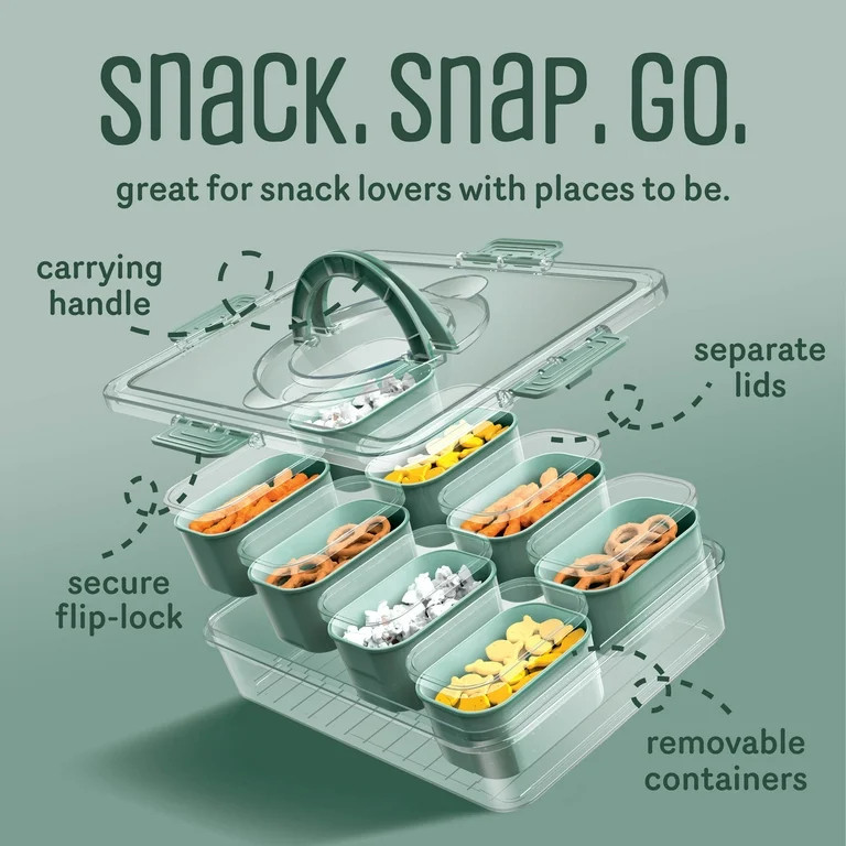 Cook With Color 8-Compartment Snackle Box, Charcuterie and Snack Container, Divided Serving Tray ... | Walmart (US)