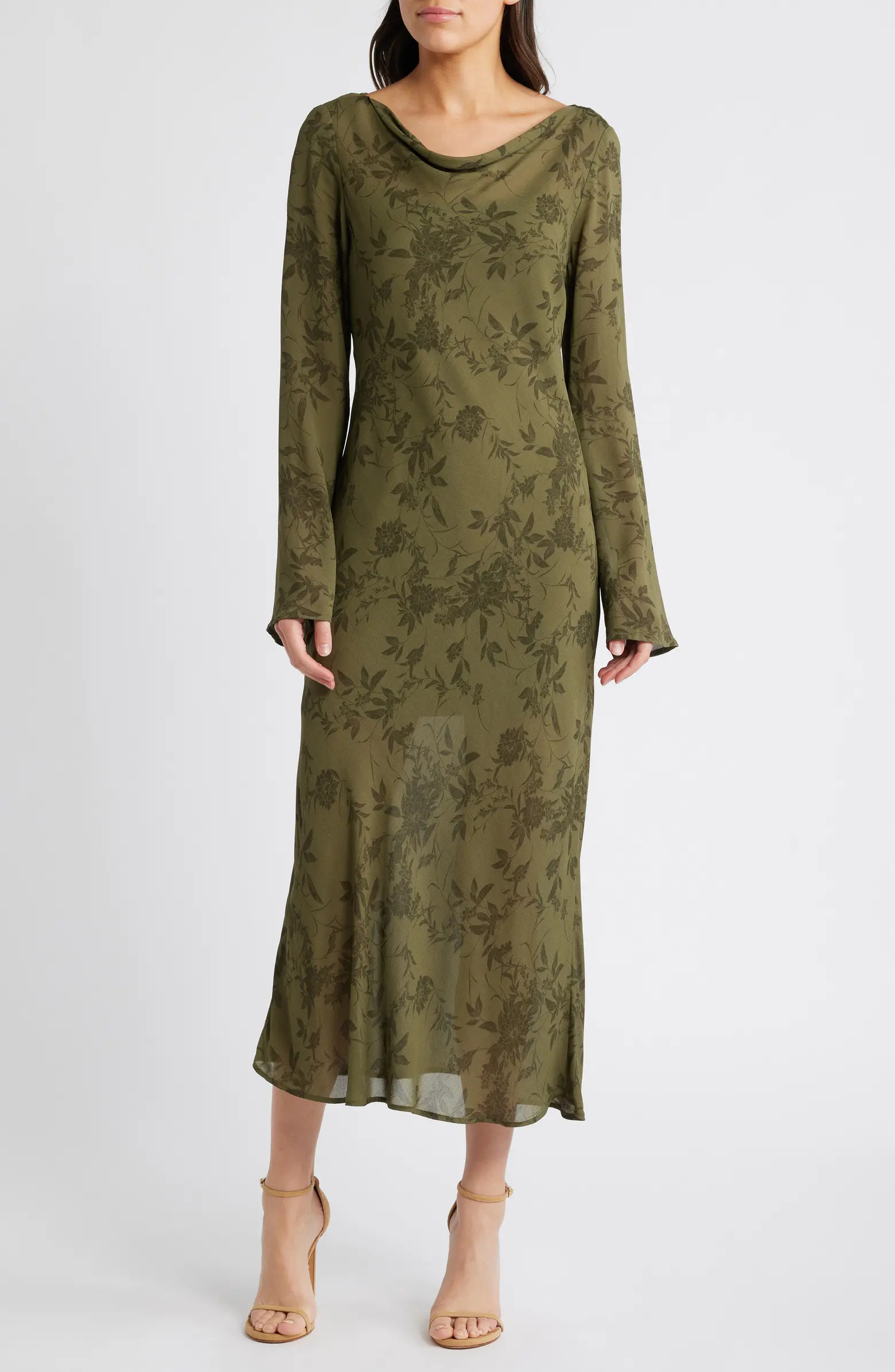 WAYF Cassandra Floral Long Sleeve Midi Dress | Nordstrom | Nordstrom
