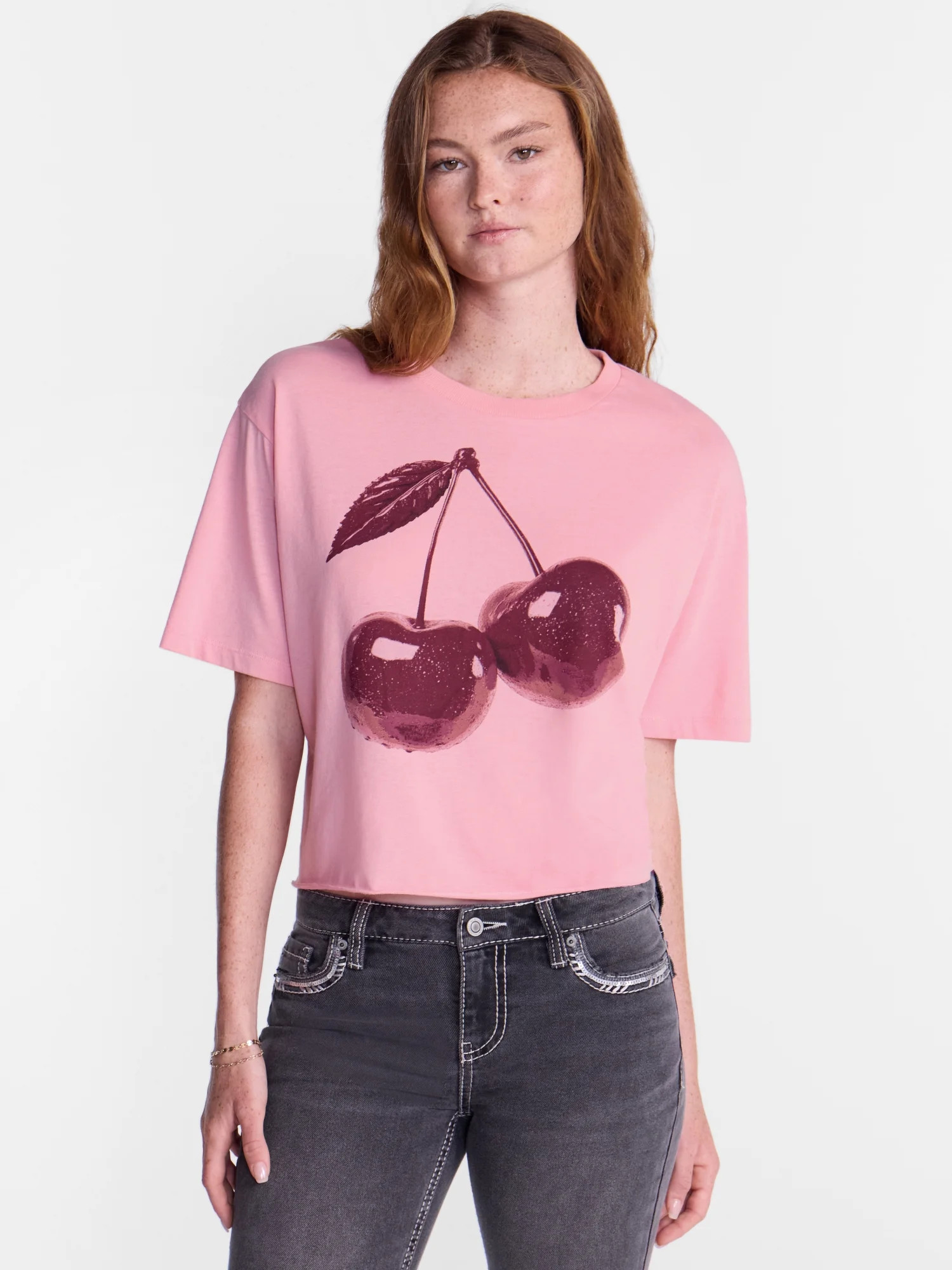 No Boundaries Boxy Cropped Graphic Tee, Women's XXS-XXL | Walmart (US)