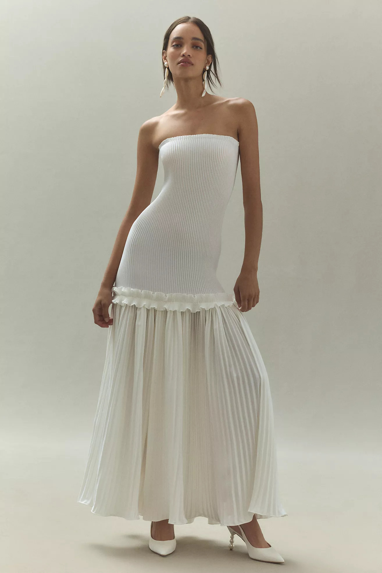 L'IDÉE Belle Detachable Organza Sleeve Drop-Waist Maxi Dress | Anthropologie (US)
