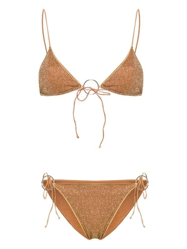 metallic-threading triangle-cup bikini | Farfetch Global