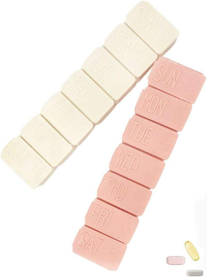 2Pack Weekly Pill Organizer,Extra Large 7 Days Pill Cases Travel Daily Pill Box for Fish Oil, Cal... | Amazon (US)